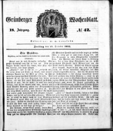Grünberger Wochenblatt, No. 42. (21. October 1842)