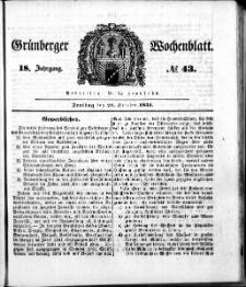 Grünberger Wochenblatt, No. 43. (28. October 1842)