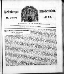 Grünberger Wochenblatt, No. 44. (4. November 1842)