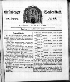 Grünberger Wochenblatt, No. 45. (11. November 1842)