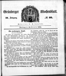 Grünberger Wochenblatt, No. 46. (18. November 1842)