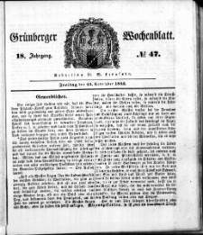 Grünberger Wochenblatt, No. 47. (25. November 1842)