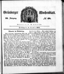 Grünberger Wochenblatt, No. 48. (2. Dezember 1842)