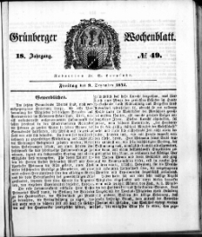 Grünberger Wochenblatt, No. 49. (9. Dezember 1842)