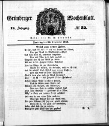 Grünberger Wochenblatt, No. 52. (30. Dezember 1842)