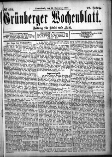 Grünberger Wochenblatt: Zeitung für Stadt und Land, No. 153. (23. December 1899)