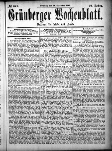 Grünberger Wochenblatt: Zeitung für Stadt und Land, No. 154. (24. December 1899)
