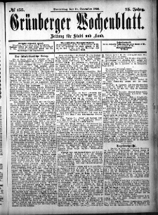 Grünberger Wochenblatt: Zeitung für Stadt und Land, No. 155. (28. December 1899)
