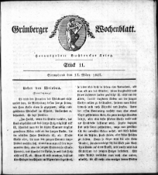 Grünberger Wochenblatt, Stück 11. (17. März 1827)