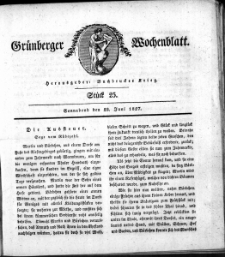 Grünberger Wochenblatt, Stück 25. (23. Juni 1827)