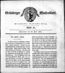 Grünberger Wochenblatt, Stück 30. (28. Juli 1827)