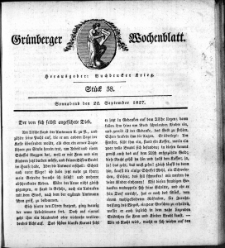 Grünberger Wochenblatt, Stück 38. (22. September 1827)