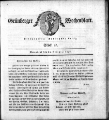 Grünberger Wochenblatt, Stück 47. (24. November 1827)