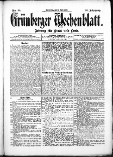 Grünberger Wochenblatt: Zeitung für Stadt und Land, No. 44. (11. April 1907)