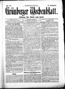 Grünberger Wochenblatt: Zeitung für Stadt und Land, No. 48. (20. April 1907)