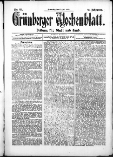 Grünberger Wochenblatt: Zeitung für Stadt und Land, No. 89. (25. Juli 1907)