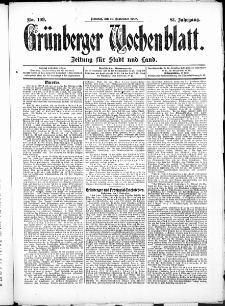 Grünberger Wochenblatt: Zeitung für Stadt und Land, No. 109. (10. September 1907)