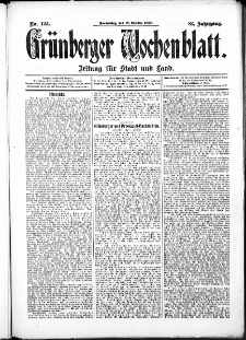 Grünberger Wochenblatt: Zeitung für Stadt und Land, No. 122. (3. Oktober 1907)