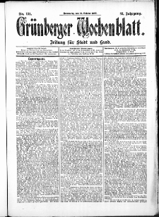 Grünberger Wochenblatt: Zeitung für Stadt und Land, No. 131. (31. Oktober 1907)