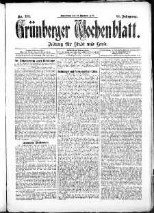 Grünberger Wochenblatt: Zeitung für Stadt und Land, No. 152. (19. December 1907)