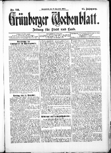 Grünberger Wochenblatt: Zeitung für Stadt und Land, No. 153. (21. December 1907)