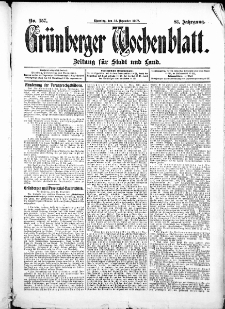 Grünberger Wochenblatt: Zeitung für Stadt und Land, No. 157. (31. December 1907)