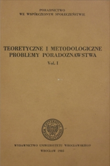 Teoretyczne i metodologiczne problemy poradoznawstwa: materiały III Og&oacute;lnopolskiego Seminarium Naukowego: Karpacz 2-6 maja 1983. T. 1 - słowo wstępne