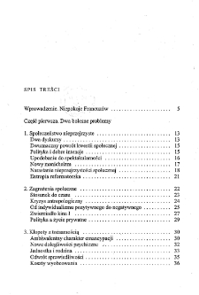 Czas nowych nier&oacute;wności - spis treści