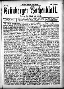 Grünberger Wochenblatt: Zeitung für Stadt und Land, No. 35. (20. März 1892)