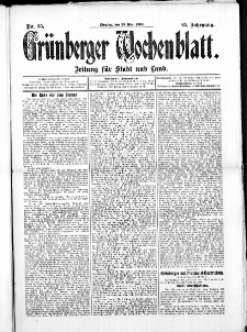 Grünberger Wochenblatt: Zeitung für Stadt und Land, No. 35. ( 23. März 1909 )