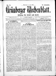 Grünberger Wochenblatt: Zeitung für Stadt und Land, No. 39. ( 1. April 1909 )