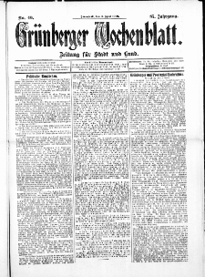 Grünberger Wochenblatt: Zeitung für Stadt und Land, No. 40. ( 3. April 1909 )