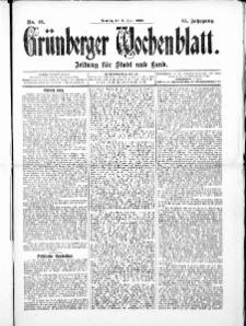 Grünberger Wochenblatt: Zeitung für Stadt und Land, No. 43. ( 11. April 1909 )