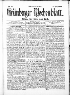 Grünberger Wochenblatt: Zeitung für Stadt und Land, No. 44. ( 14. April 1909 )