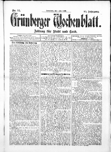 Grünberger Wochenblatt: Zeitung für Stadt und Land, No. 52. ( 1. Mai 1909 )