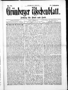 Grünberger Wochenblatt: Zeitung für Stadt und Land, No. 56. ( 11. Mai 1909 )