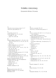 O teorii i praktyce poradnictwa: odmiany poradoznawczego dyskursu: podręcznik akademicki - indeks rzeczowy