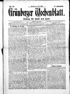 Gr&uuml;nberger Wochenblatt: Zeitung f&uuml;r Stadt und Land, No. 80. ( 6. Juli 1909 )