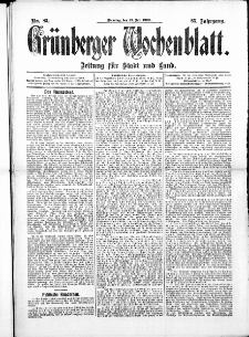 Grünberger Wochenblatt: Zeitung für Stadt und Land, No. 83. ( 13. Juli 1909 )