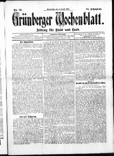 Grünberger Wochenblatt: Zeitung für Stadt und Land, No. 93. ( 5 . August 1909 )