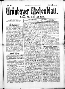 Grünberger Wochenblatt: Zeitung für Stadt und Land, No. 107. ( 7. September 1909 )