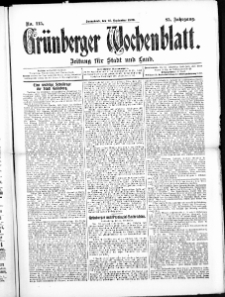 Gr&uuml;nberger Wochenblatt: Zeitung f&uuml;r Stadt und Land, No. 115. ( 25. September 1909 )
