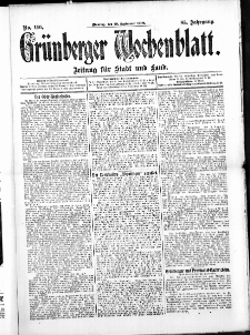 Grünberger Wochenblatt: Zeitung für Stadt und Land, No. 116. ( 28. September 1909 )