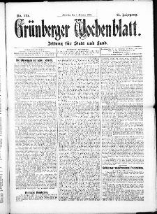 Grünberger Wochenblatt: Zeitung für Stadt und Land, No. 119. ( 5. Oktober 1909 )