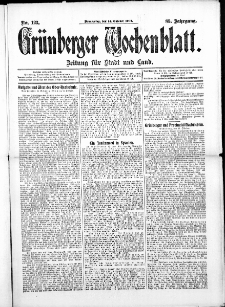 Gr&uuml;nberger Wochenblatt: Zeitung f&uuml;r Stadt und Land, No. 123. ( 14. Oktober 1909 )