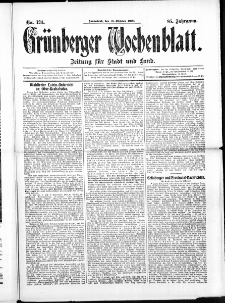 Gr&uuml;nberger Wochenblatt: Zeitung f&uuml;r Stadt und Land, No. 124. ( 16. Oktober 1909 )