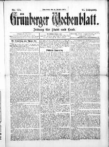 Grünberger Wochenblatt: Zeitung für Stadt und Land, No. 129. ( 28. Oktober 1909 )