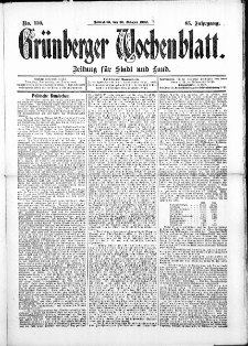 Gr&uuml;nberger Wochenblatt: Zeitung f&uuml;r Stadt und Land, No. 130. ( 30. Oktober 1909 )