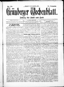 Grünberger Wochenblatt: Zeitung für Stadt und Land, No. 151. ( 18. December 1909 )