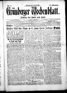 Grünberger Wochenblatt: Zeitung für Stadt und Land, No. 4. ( 11. Januar 1912 )